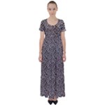 Brown Beige Snake Pattern High Waist Short Sleeve Maxi Dress