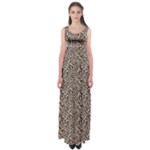 Brown Beige Snake Pattern Empire Waist Maxi Dress