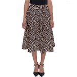 Brown Beige Snake Pattern Perfect Length Midi Skirt