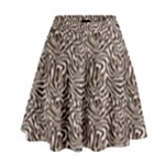 Brown Beige Snake Pattern High Waist Skirt
