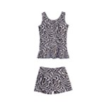 Brown Beige Snake Pattern Kids  Boyleg Swimsuit