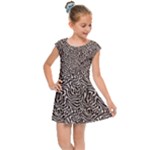 Brown Beige Snake Pattern Kids  Cap Sleeve Dress