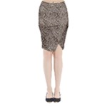 Brown Beige Snake Pattern Midi Wrap Pencil Skirt
