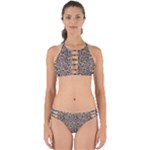 Brown Beige Snake Pattern Perfectly Cut Out Bikini Set