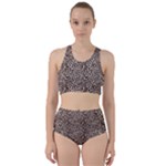 Brown Beige Snake Pattern Racer Back Bikini Set