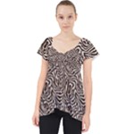Brown Beige Snake Pattern Lace Front Dolly Top