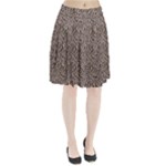 Brown Beige Snake Pattern Pleated Skirt
