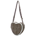 Brown Beige Snake Pattern Heart Shoulder Bag