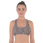 Brown Beige Snake Pattern Cross Back Sports Bra
