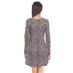 Long Sleeve V-neck Flare Dress 