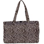 Brown Beige Snake Pattern Canvas Work Bag