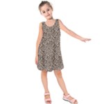Brown Beige Snake Pattern Kids  Sleeveless Dress