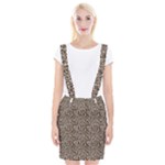 Brown Beige Snake Pattern Braces Suspender Skirt
