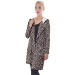 Brown Beige Snake Pattern Hooded Pocket Cardigan