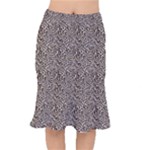 Brown Beige Snake Pattern Short Mermaid Skirt