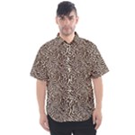 Brown Beige Snake Pattern Men s Short Sleeve Shirt