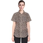 Brown Beige Snake Pattern Women s Short Sleeve Shirt