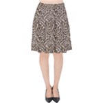 Brown Beige Snake Pattern Velvet High Waist Skirt