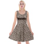 Brown Beige Snake Pattern Reversible Velvet Sleeveless Dress