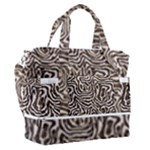 Brown Beige Snake Pattern Sports Shoulder Bag with Shoes Compartment
