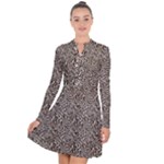 Brown Beige Snake Pattern Long Sleeve Panel Dress