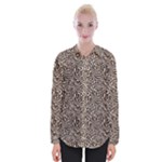 Brown Beige Snake Pattern Womens Long Sleeve Shirt