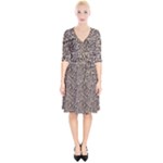 Brown Beige Snake Pattern Wrap Up Cocktail Dress