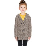 Brown Beige Snake Pattern Kids  Double Breasted Button Coat