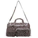 Brown Beige Snake Pattern Sports Gym Duffle Bag with Shoe Compartment