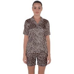Satin Short Sleeve Pajamas Set 