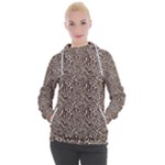 Brown Beige Snake Pattern Women s Hooded Pullover