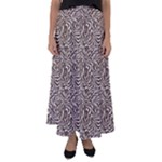Brown Beige Snake Pattern Flared Maxi Skirt