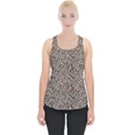 Brown Beige Snake Pattern Piece Up Tank Top