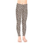 Brown Beige Snake Pattern Kids  Leggings