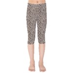 Brown Beige Snake Pattern Kids  Capri Leggings 