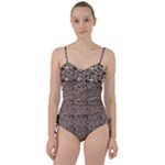 Brown Beige Snake Pattern Sweetheart Tankini Set