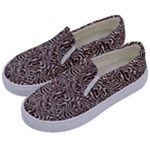 Brown Beige Snake Pattern Kids  Canvas Slip Ons