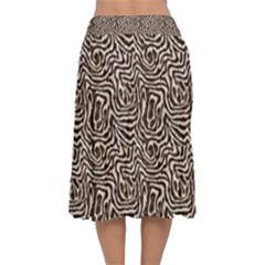 Velvet Flared Midi Skirt 