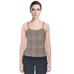 Brown Beige Snake Pattern Velvet Spaghetti Strap Top