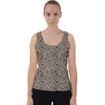 Brown Beige Snake Pattern Velvet Tank Top
