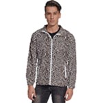 Brown Beige Snake Pattern Men s High Neck Windbreaker