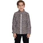 Brown Beige Snake Pattern Kids  High Neck Windbreaker