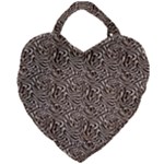 Brown Beige Snake Pattern Giant Heart Shaped Tote