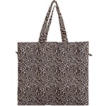 Brown Beige Snake Pattern Canvas Travel Bag