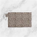 Brown Beige Snake Pattern Canvas Cosmetic Bag (Small)
