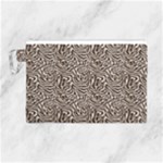 Brown Beige Snake Pattern Canvas Cosmetic Bag (Large)