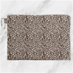 Brown Beige Snake Pattern Canvas Cosmetic Bag (XXL)