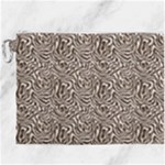 Brown Beige Snake Pattern Canvas Cosmetic Bag (XXXL)