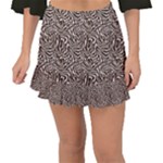 Brown Beige Snake Pattern Fishtail Mini Chiffon Skirt