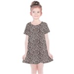 Brown Beige Snake Pattern Kids  Simple Cotton Dress